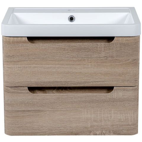 Astini Monza 600mm Country Oak Wall Hung Vanity Unit & Basin