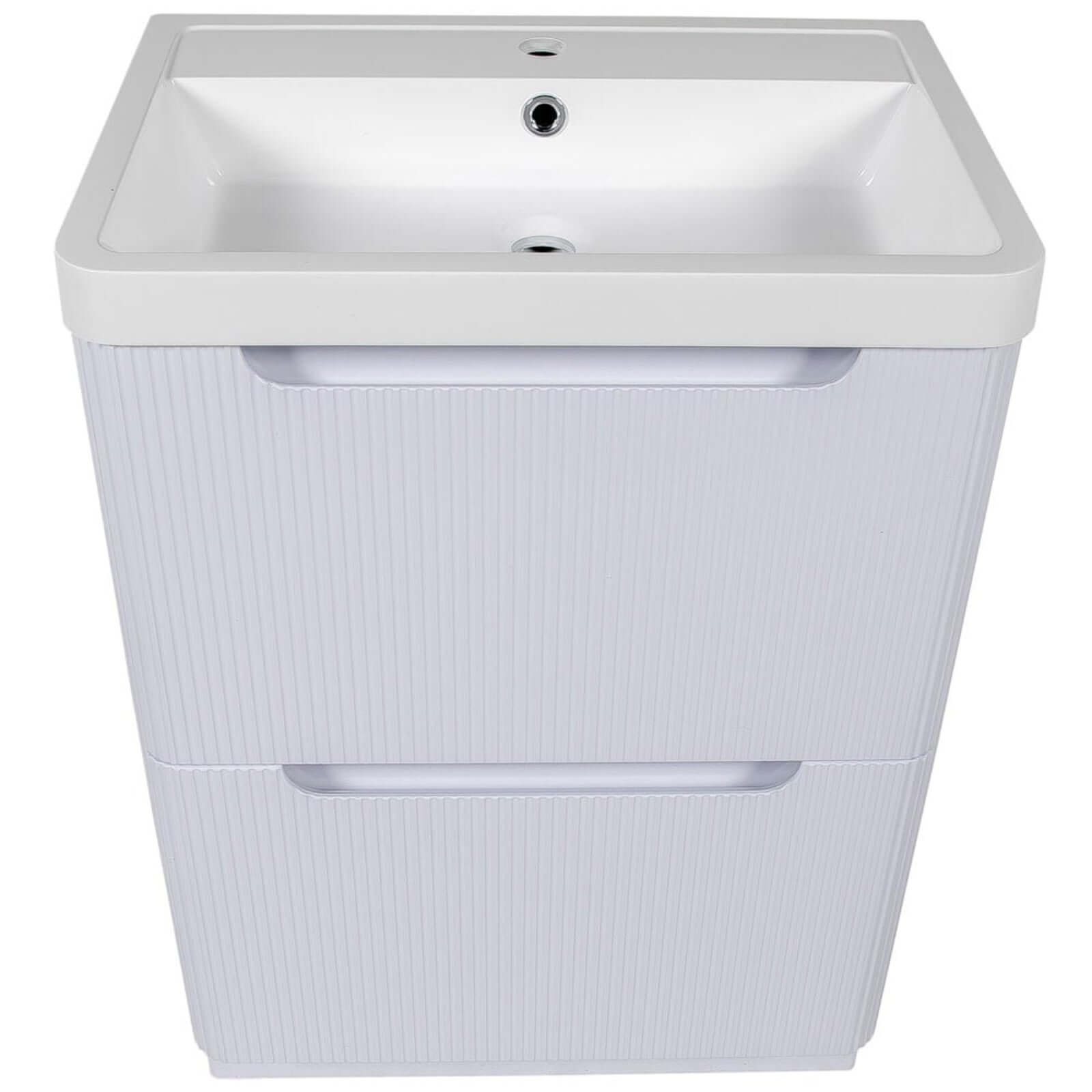 Astini Monza 600mm Fluted Floor Standing Vanity Unit & Basin
