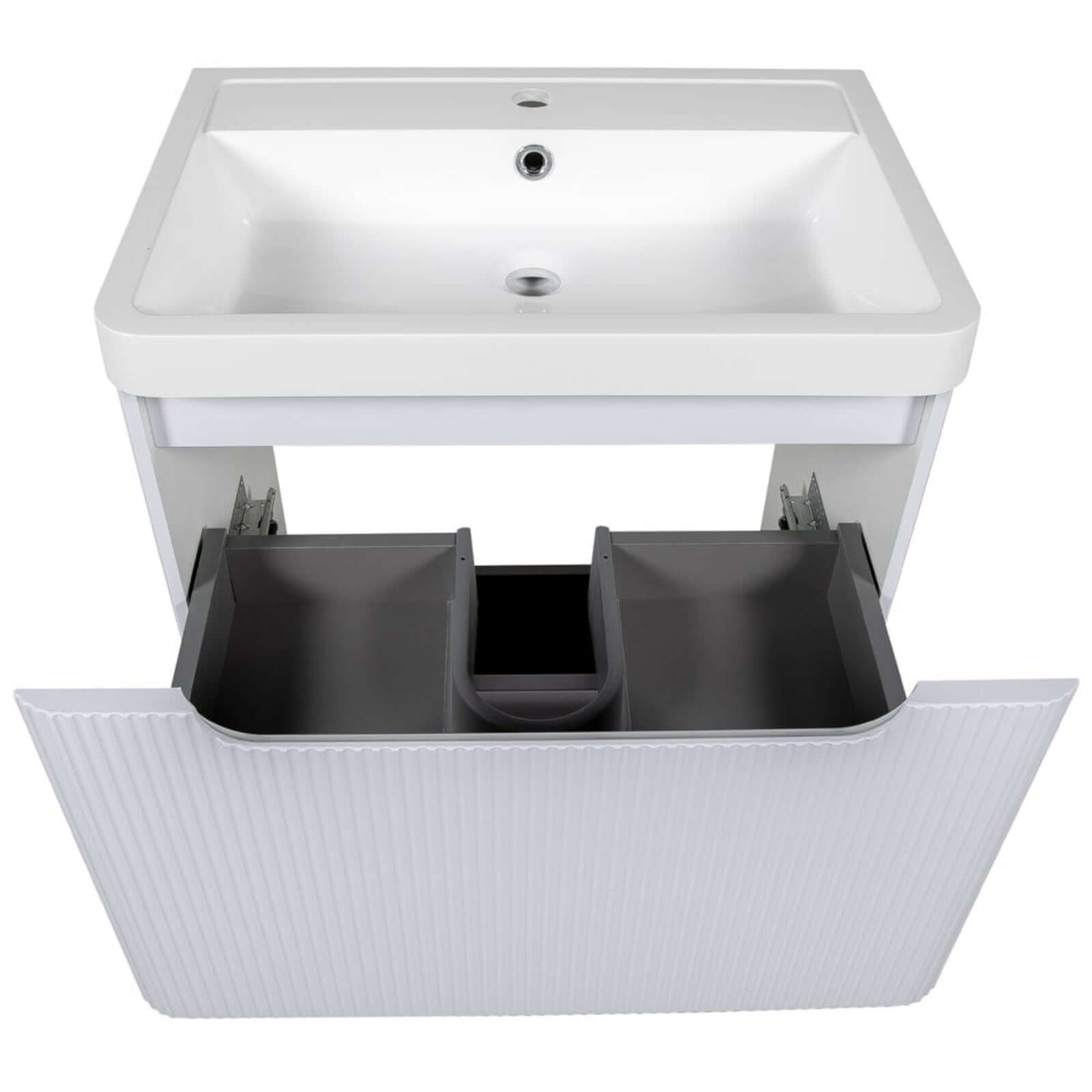 Astini Monza 600mm Fluted Floor Standing Vanity Unit & Basin