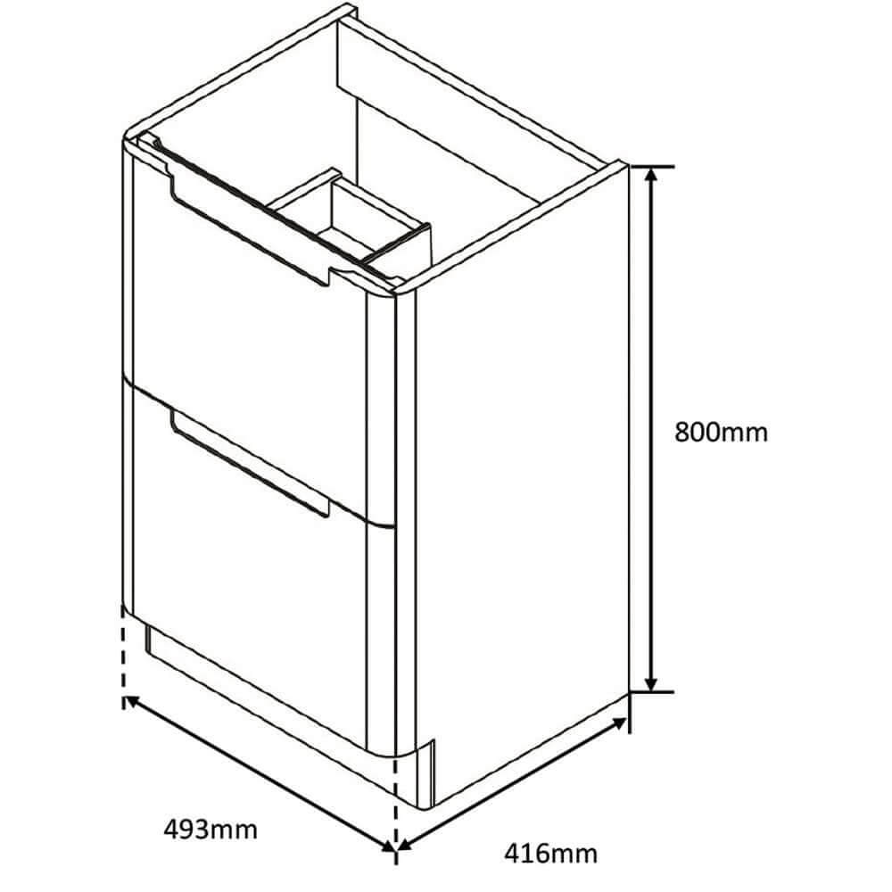 Astini Monza 500mm Floor Standing Vanity Unit & Basin