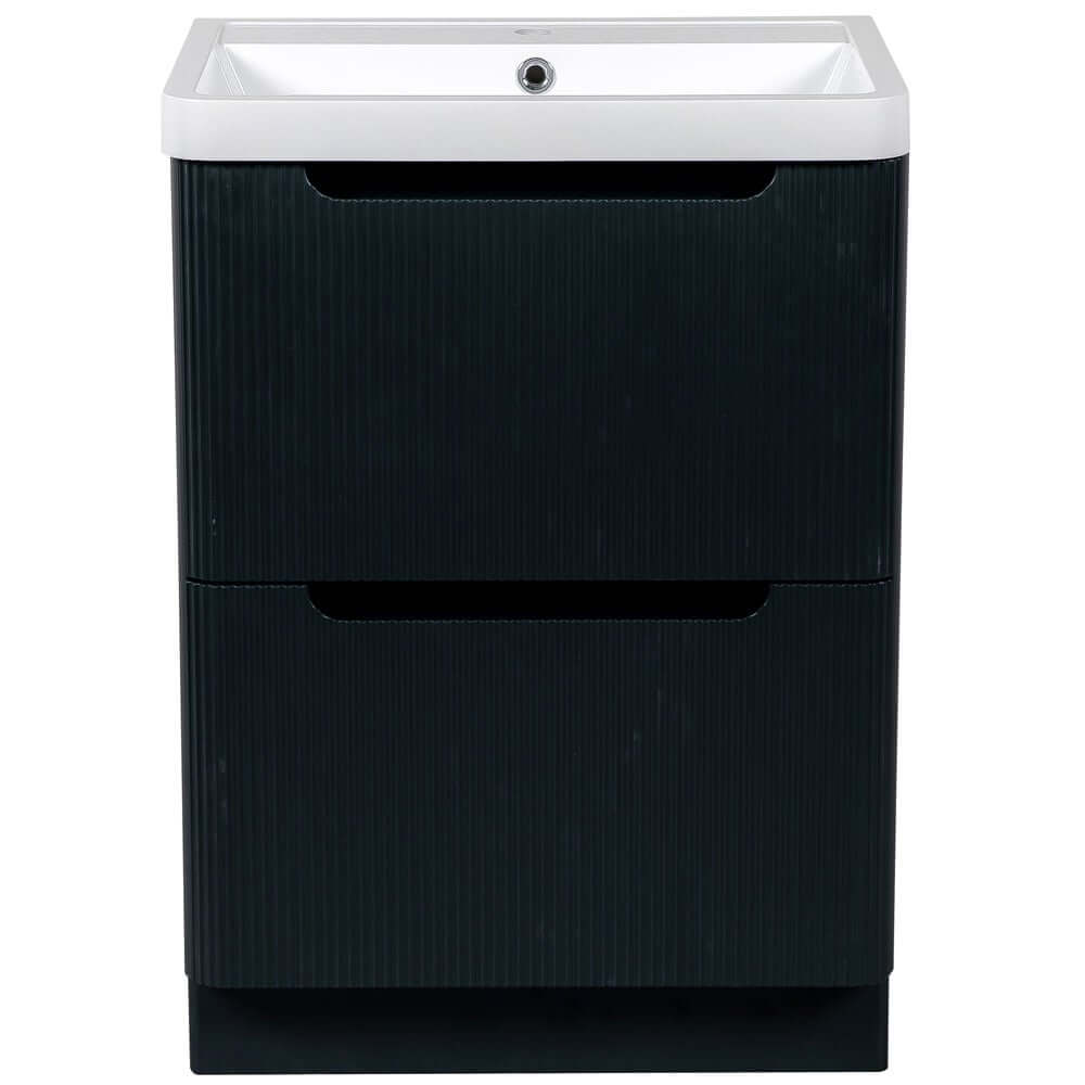 Astini Monza 600mm Fluted Floor Standing Vanity Unit & Basin