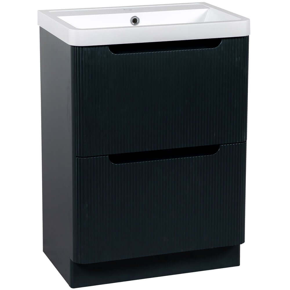 Astini Monza 600mm Fluted Floor Standing Vanity Unit & Basin