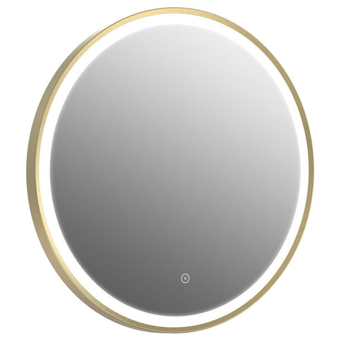 Astini Rosie Brushed Brass 600x39mm Round LED Tuch Mirror