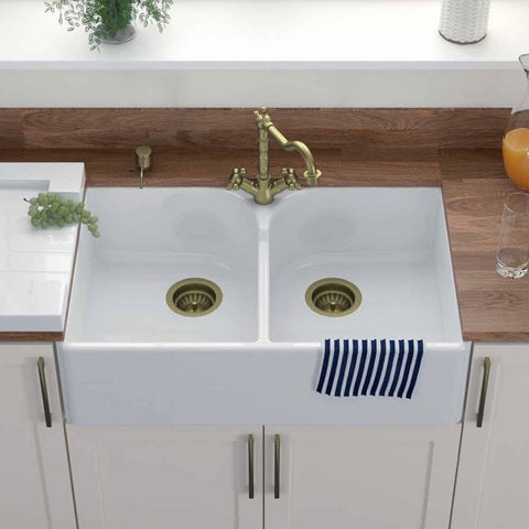 LSC Butler 795 2.0 Bowl White Ceramic Kitchen Sink with Weir Style Overflow and Waste