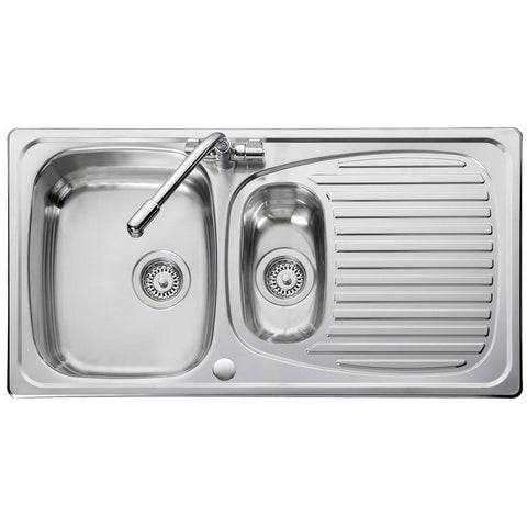 Leisure Euroline 1.5 Bowls Polished Stainless Steel Kitchen Sink EL950289/