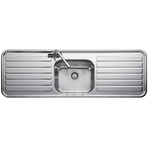 Leisure Luxe 1.0 Bowl Polished Stainless Steel Kitchen Sink & Waste LX155/