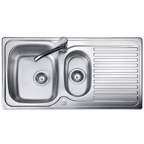 Leisure Linear 1.5 Bowls Satin Stainless Steel Kitchen Sink LN9502/