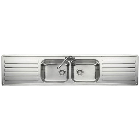 Leisure Luxe 2.0 Bowls Polished Stainless Steel Kitchen Sink & Waste LX84/