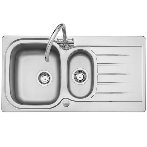 Leisure Eaton 1.5 Bowls Satin Stainless Steel Kitchen Sink EA9502/