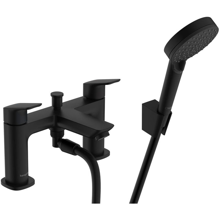 hansgrohe-logis-matt-black-2-hole-rim-mounted-bath-mixer-tap-with-diverter-valve--hand-shower-