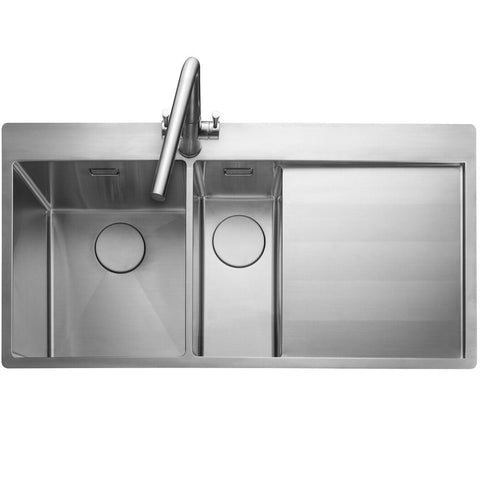 Rangemaster Cosmo 1.5 Bowl Polished Stainless Steel Kichen Sink & Waste RH