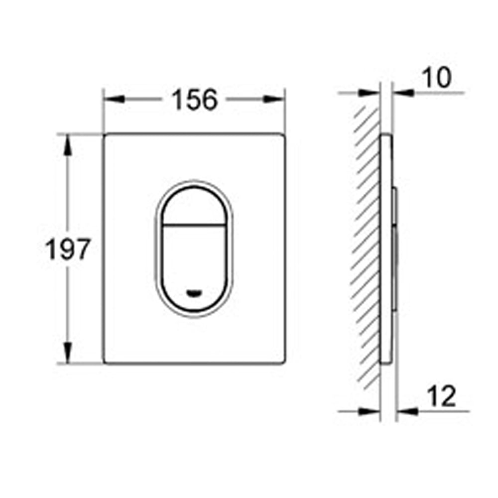 Grohe Arena Chrome Cosmopolitan Flush Plate - 38844000