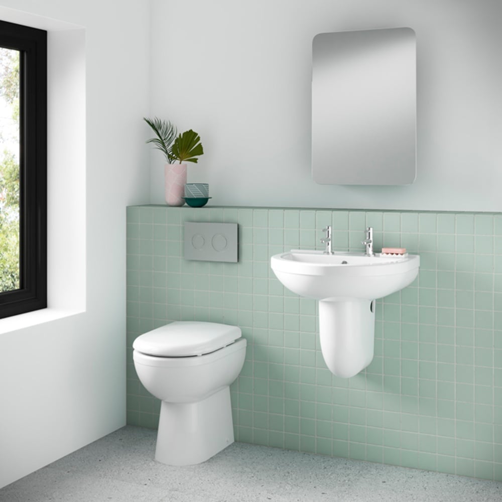 Nuie Ivo 550x445 2th White Basin & Semi Pedestal CIV005