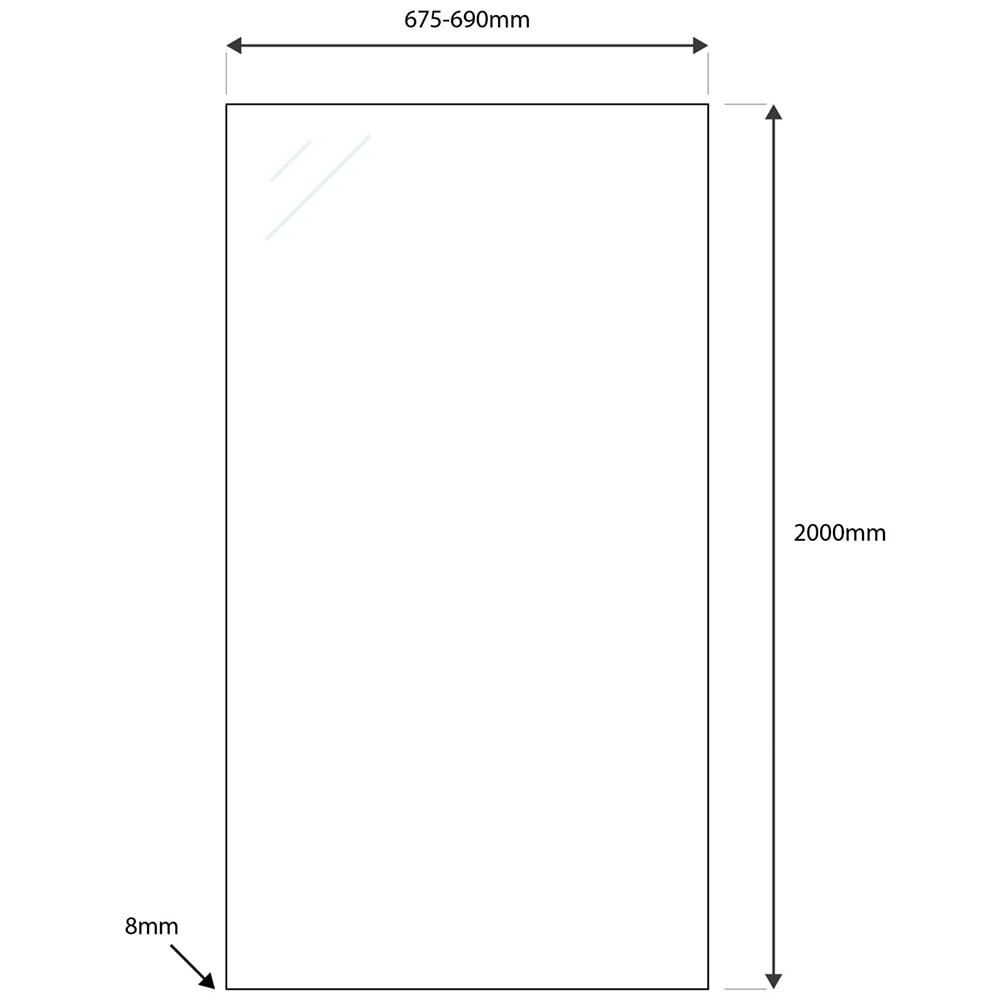 Scudo Momentum 8mm Side Panel 700mm x 2000mm with Gun Metal Side Panel Profile and Accessories Pack