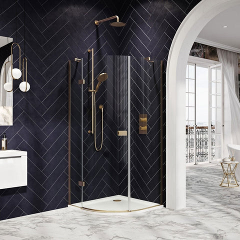 Scudo Athena Hinged Quadrant and Offset Quadrant Shower Enclosure with Brass Conversion Kit