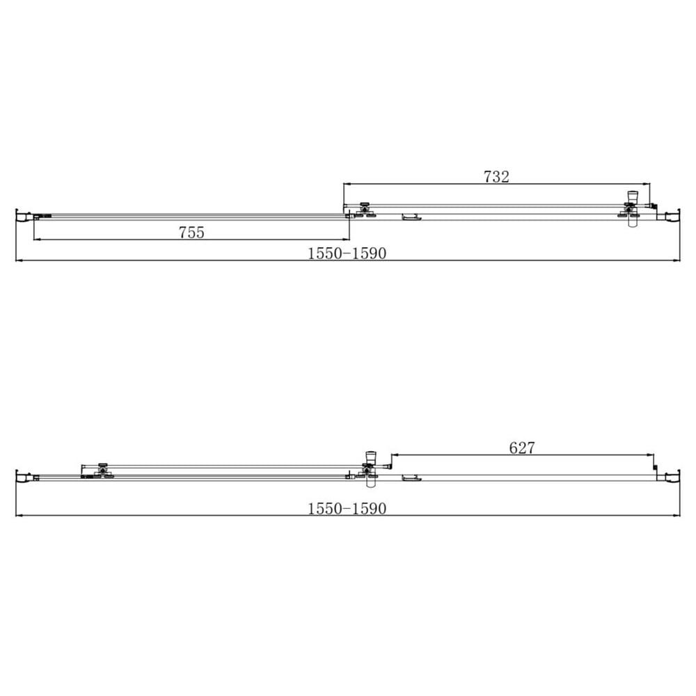 Scudo S6 Chrome Sliding Shower Door 1600mm - S6-GLASS032