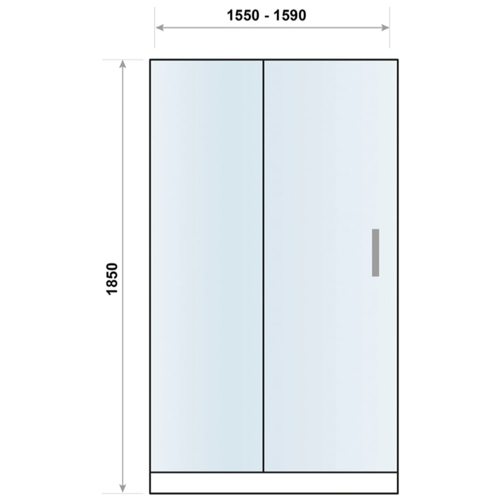 Scudo S6 Chrome Sliding Shower Door 1600mm - S6-GLASS032