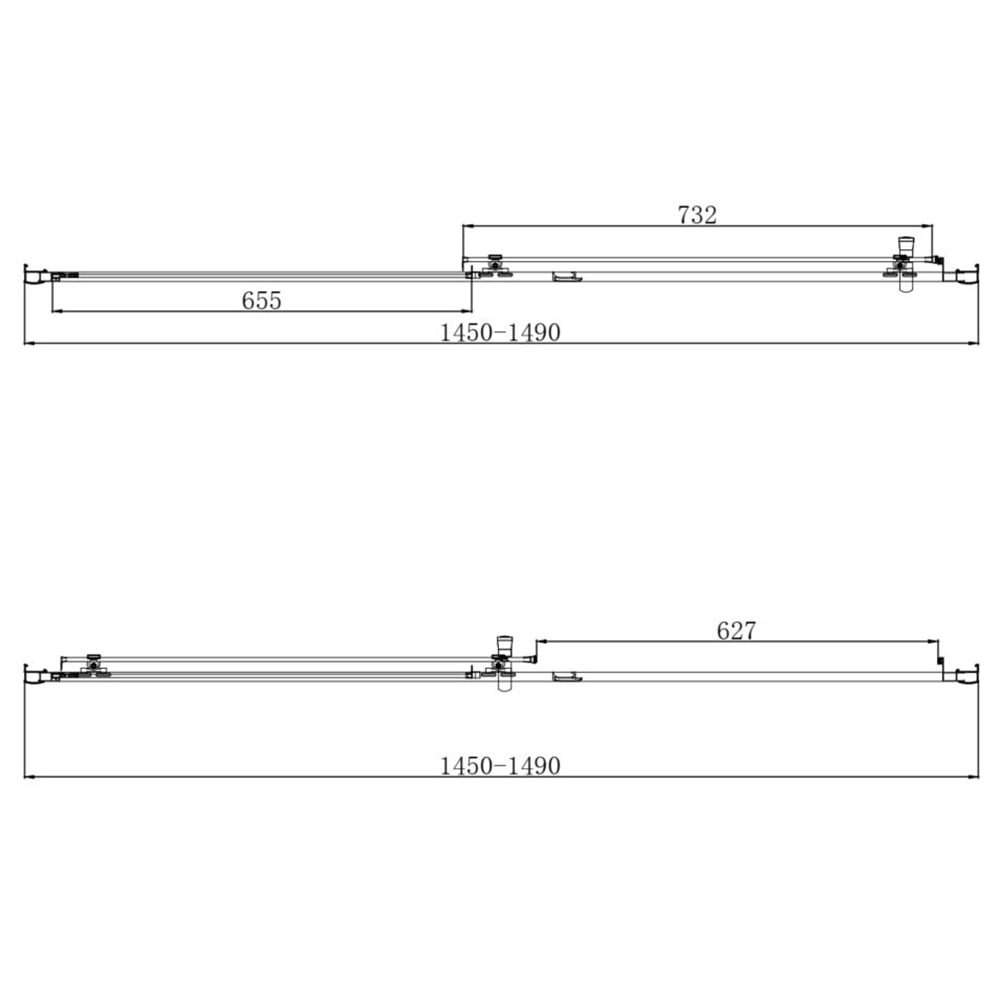Scudo S6 Chrome Sliding Shower Door 1500mm - S6-GLASS031