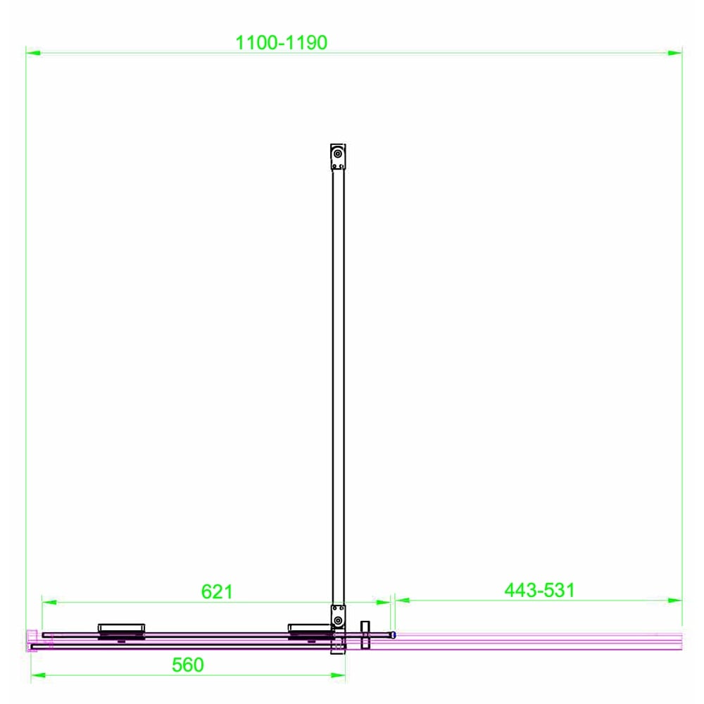 Scudo Momentum 8mm Sliding Door 1200mm x 2000mm with Bronze Door Profile & Accessories Pack