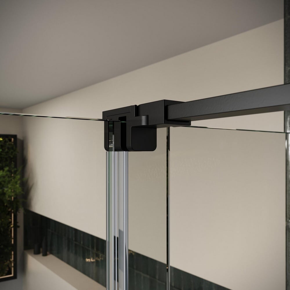 Scudo Momentum 8mm Sliding Door 1500mm x 2000mm with Black Door Profile & Accessories Pack