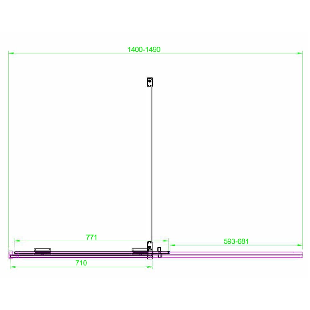 Scudo Momentum 8mm Sliding Door 1500mm x 2000mm with Gun Metal Door Profile & Accessories Pack