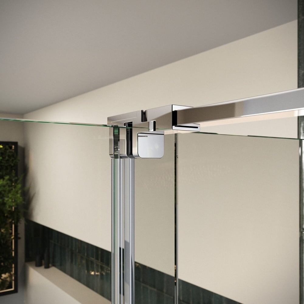 Scudo Momentum 8mm Sliding Door 1600mm x 2000mm with Chrome Door Profile & Accessories Packmentum 8mm