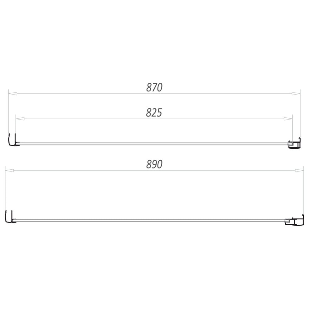 Scudo S6 Brushed Brass Side Panel 900mm - S6-BBGLASS028