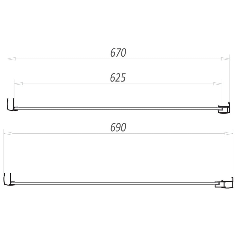 Scudo S6 Chrome Side Panel 700mm - S6-GLASS025