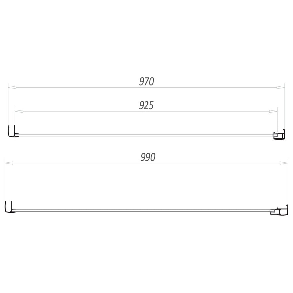 Scudo S6 Chrome Side Panel 1000mm - S6-GLASS029