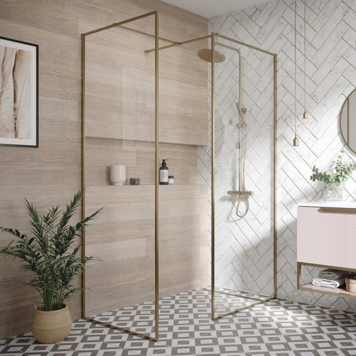 scudo-minos-framed-glass-panel-1100mm-brushed-brass--stabilising-bar-