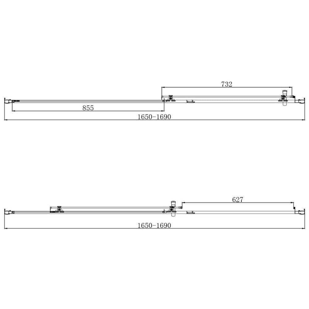 Scudo S6 Chrome Sliding Shower Door 1700mm - S6-GLASS033
