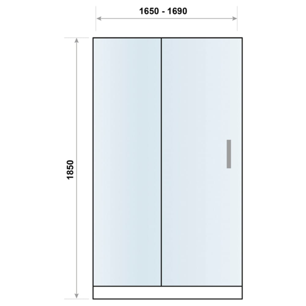 Scudo S6 Chrome Sliding Shower Door 1700mm - S6-GLASS033