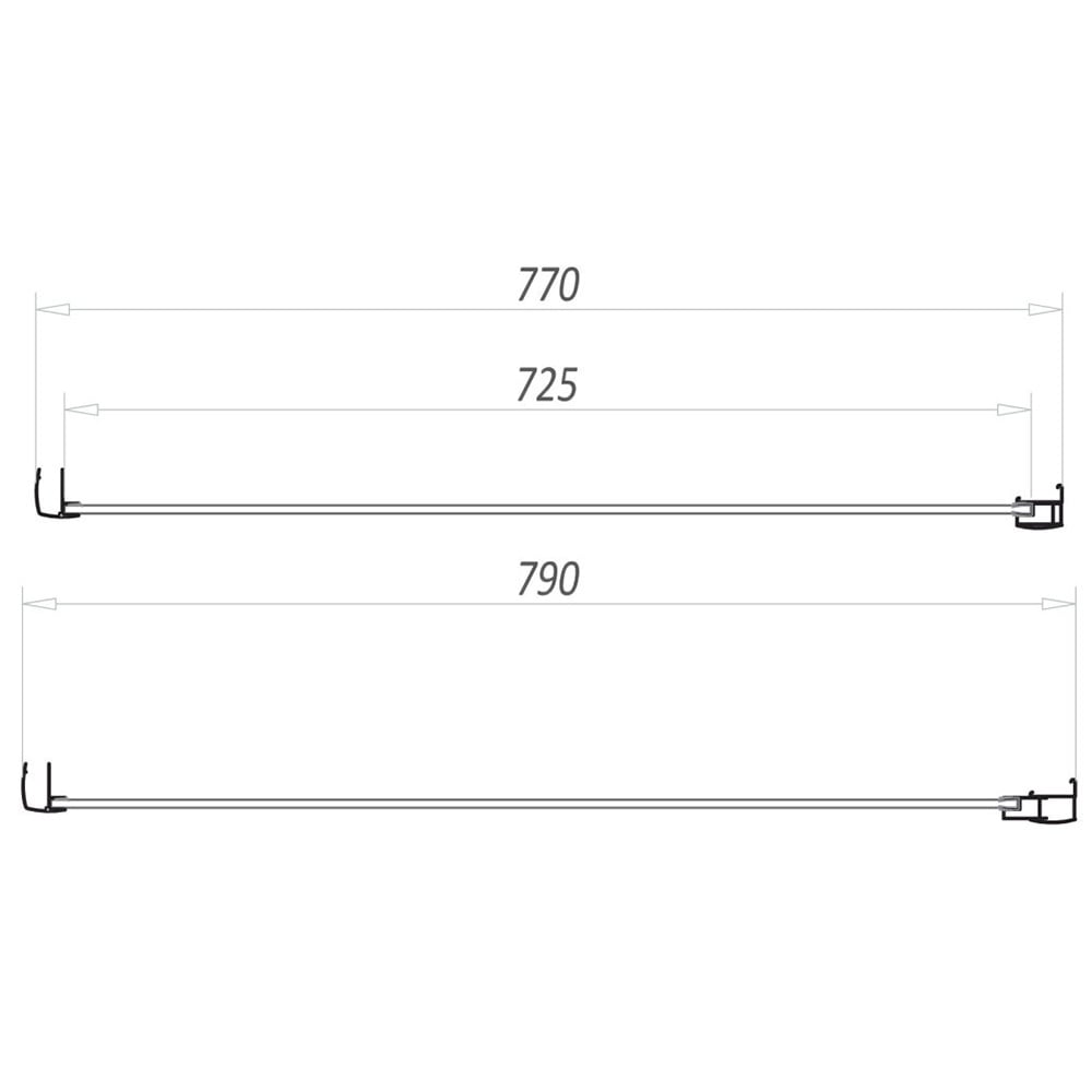 Scudo S6 Chrome Side Panel 800mm - S6-GLASS027