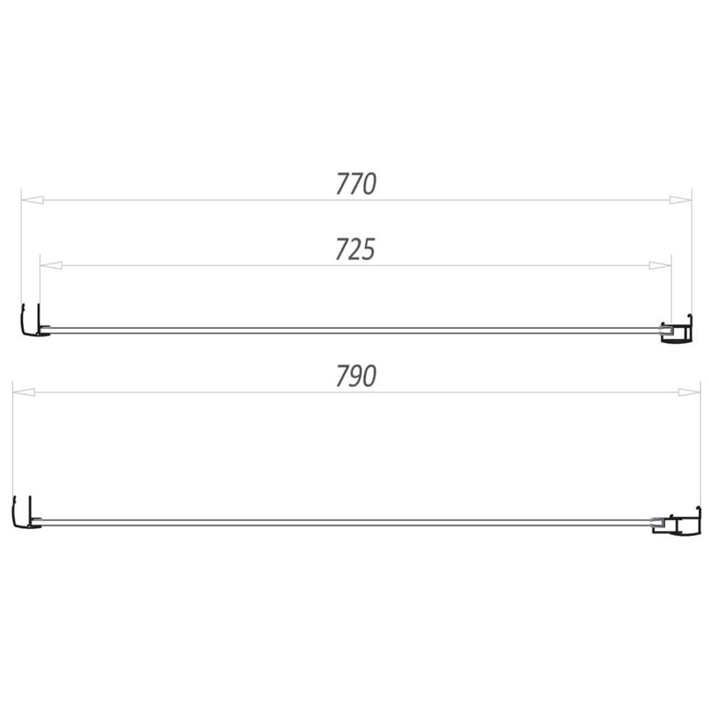 Scudo S6 Brushed Brass Side Panel 800mm - S6-BBGLASS027