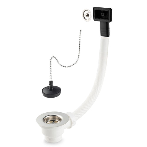 Leisure Redused Chrome 1.0 Bowl 52mm Plug & Chain Overflow Waste Kit WAST17/