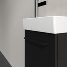 villeroy--boch-avento-volcano-black-350mm-wall-hung-vanity-unit-with-black-handles--basin-tap-on-left-