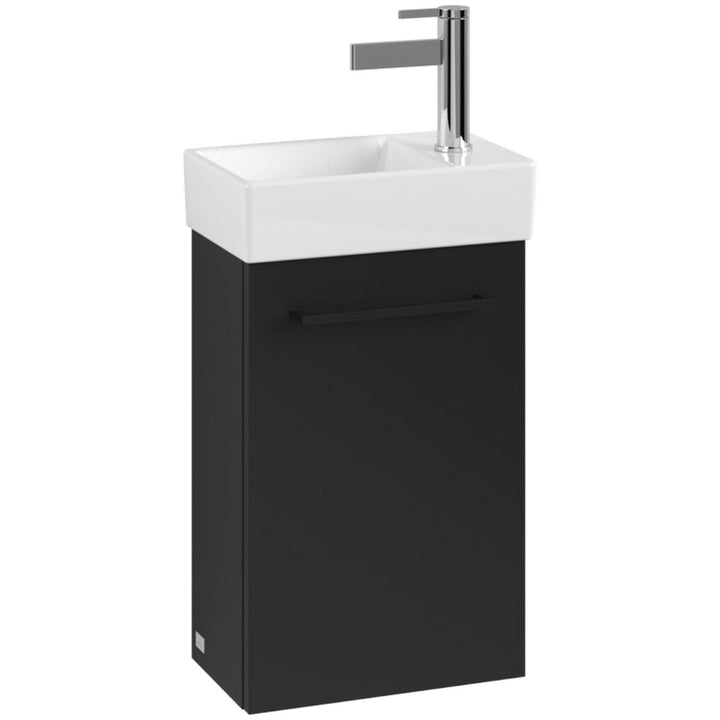 villeroy--boch-avento-volcano-black-350mm-wall-hung-vanity-unit-with-black-handles--basin-tap-on-right-