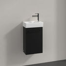 villeroy--boch-avento-volcano-black-350mm-wall-hung-vanity-unit-with-black-handles--basin-tap-on-right-