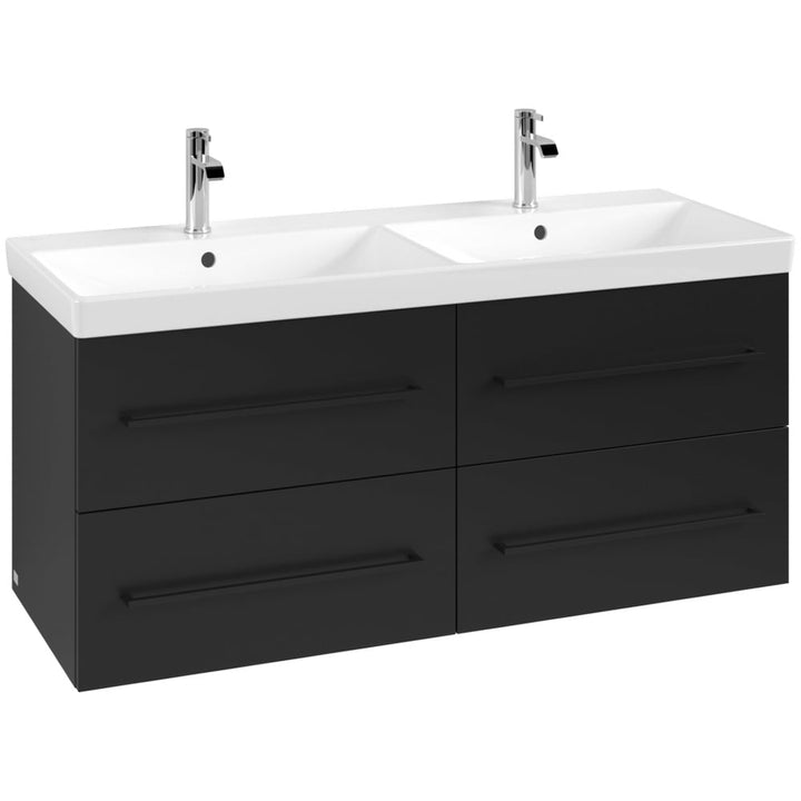 villeroy--boch-avento-volcano-black-1200mm-wall-hung-vanity-unit-with-black-handles--double-basin-