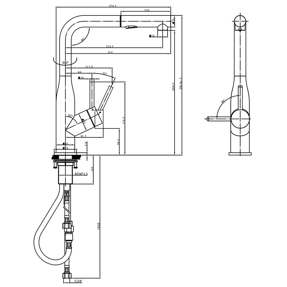 Villeroy & Boch Subway Stainless Steel Kitchen Sink Tap 928500 Series