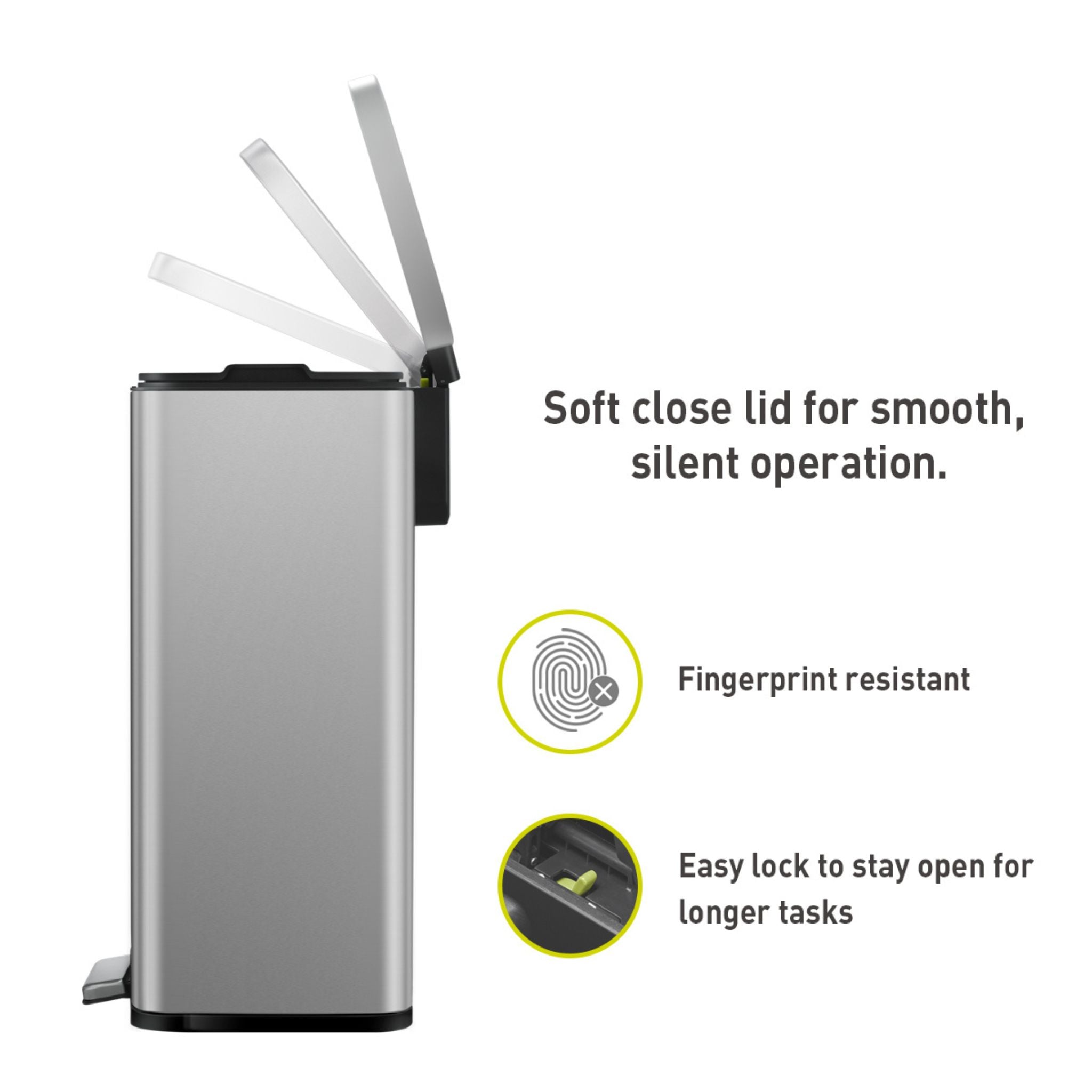 EKO Madison 50L Stay Open Kitchen Pedal Bin