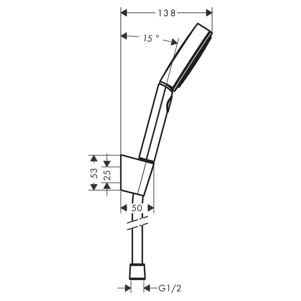 Hansgrohe Pulsify S Shower Holder Set 105 1 Jet Ecosmart+ With Shower Hose 125 cm