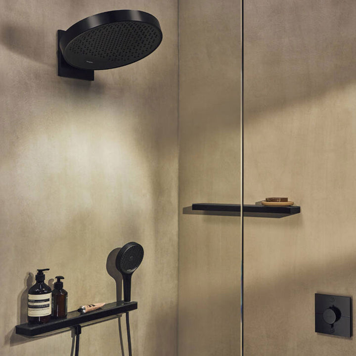 Hansgrohe Rainfinity 360 3 Jet Matt Black Overhead Shower & Wall Connector