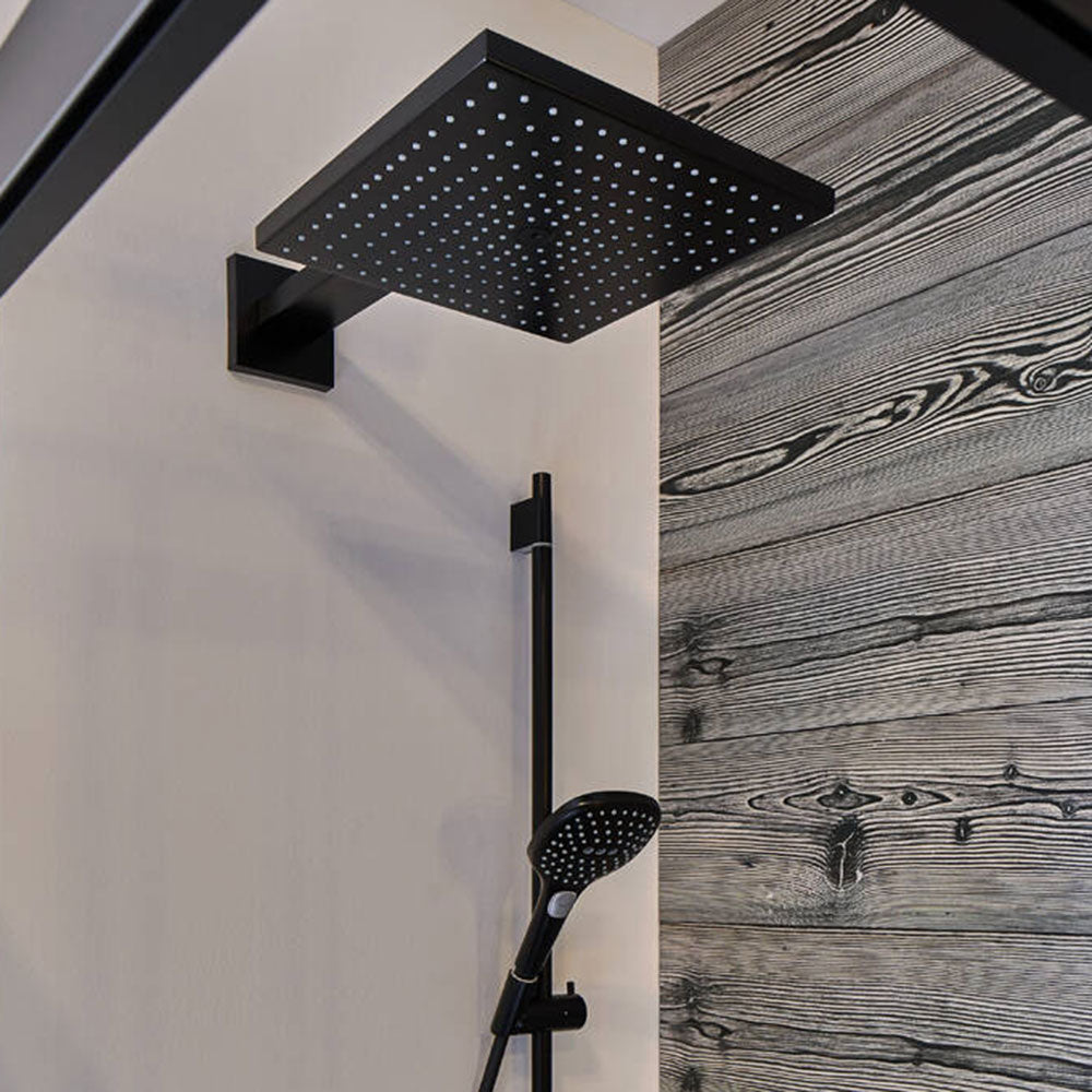 Hansgrohe Raindance E Matt Black 300 1 Jet Overhead Shower & Shower Arm