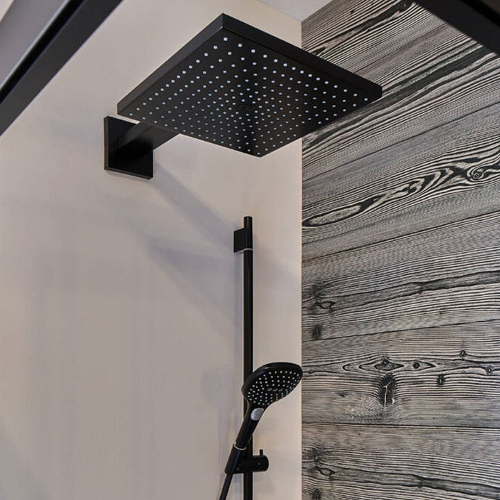 Hansgrohe Raindance E Matt Black 300 1 Jet Overhead Shower & Shower Arm