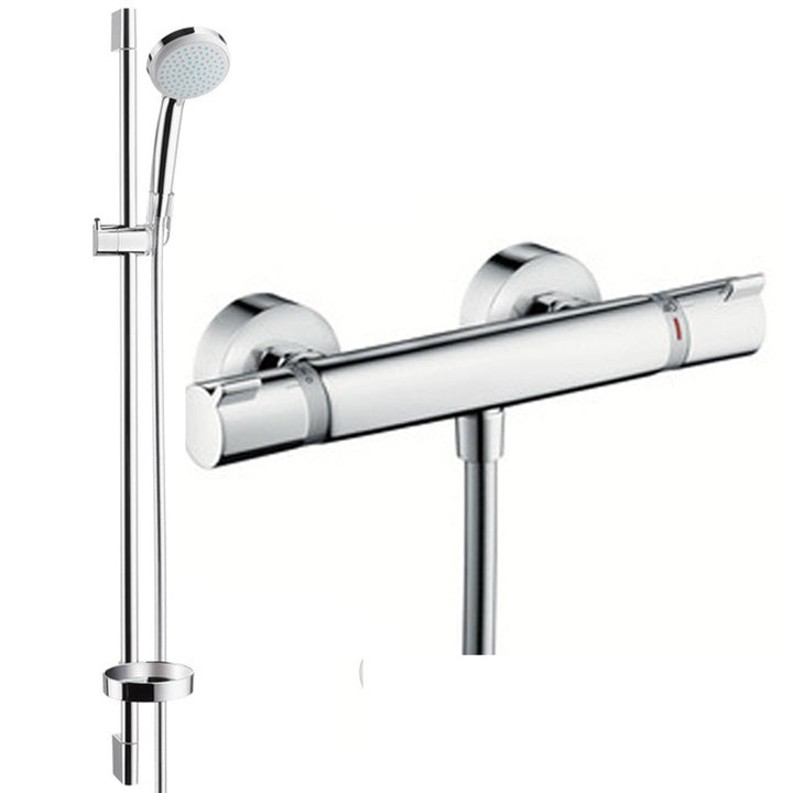 Hansgrohe Ecostat Comfort 900mm Chrome Combi Set & Hand Shower 27033000