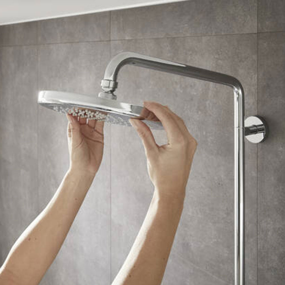 Hansgrohe Croma Chrome Showerpipe 220 1 Jet EcoSmart Thermostatic Shower Mixer