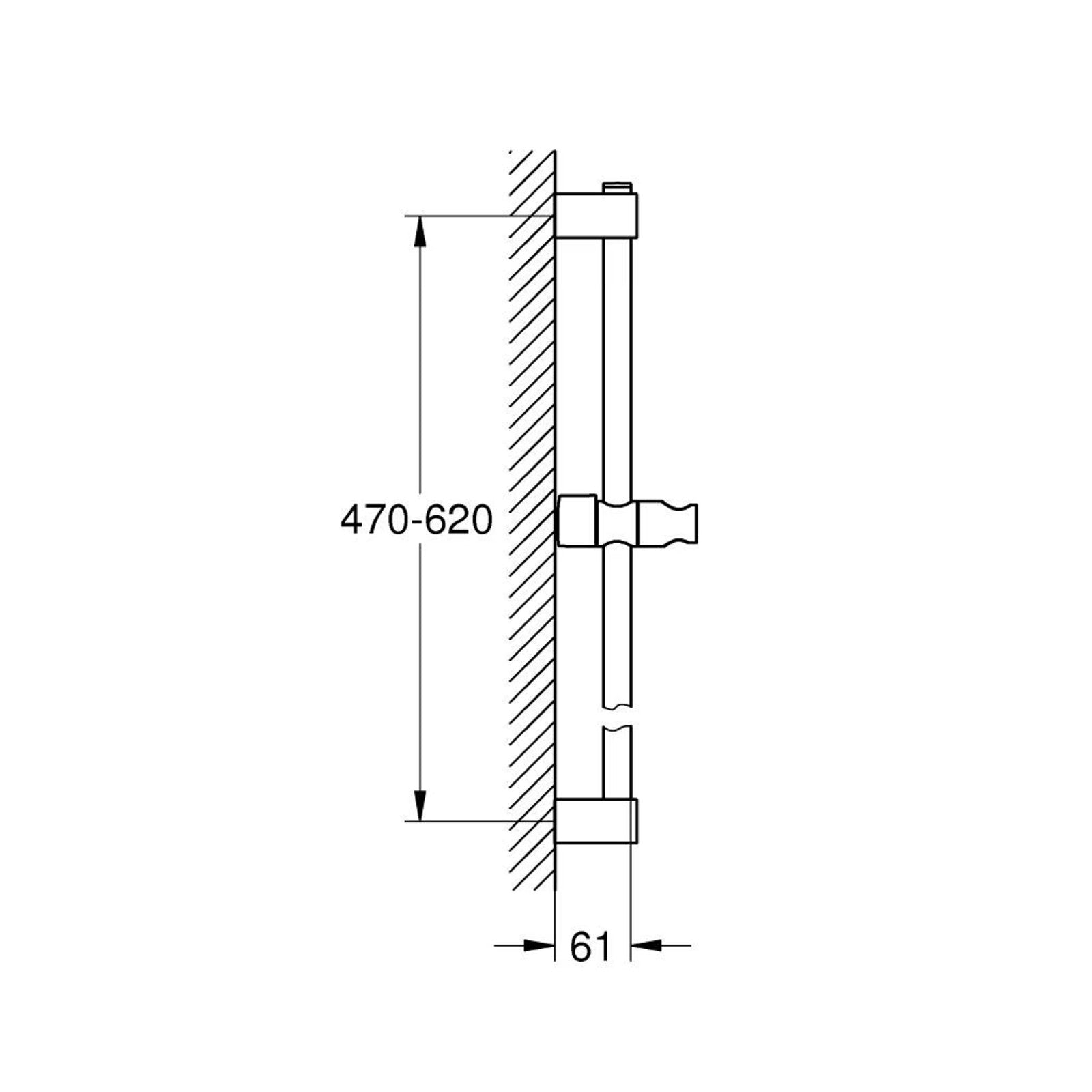 GROHE Tempesta Chrome Shower rail, 600 mm