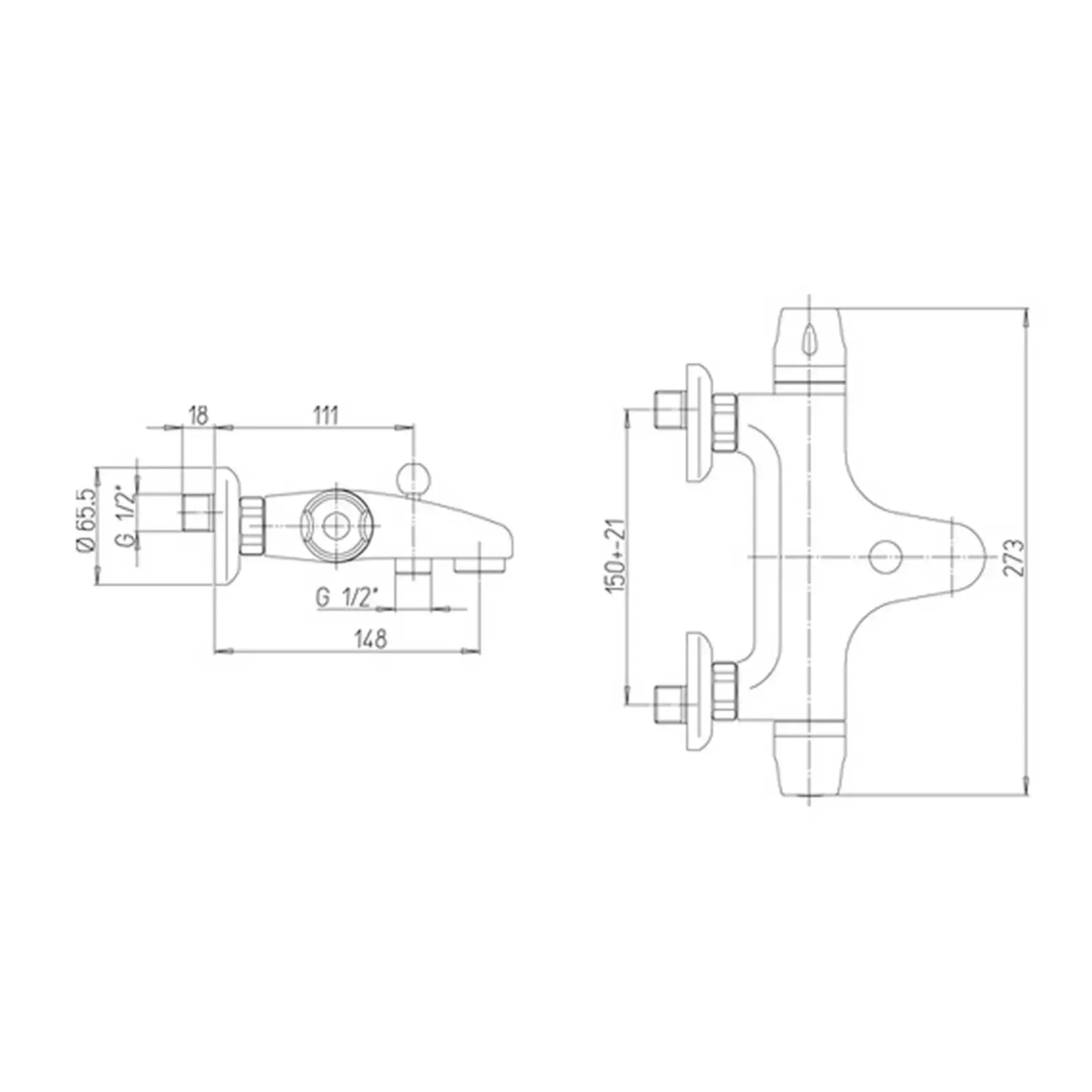 Painitech 2000 Chrome Thermostatic Bath Shower Mixer Tap 2TCR111TH