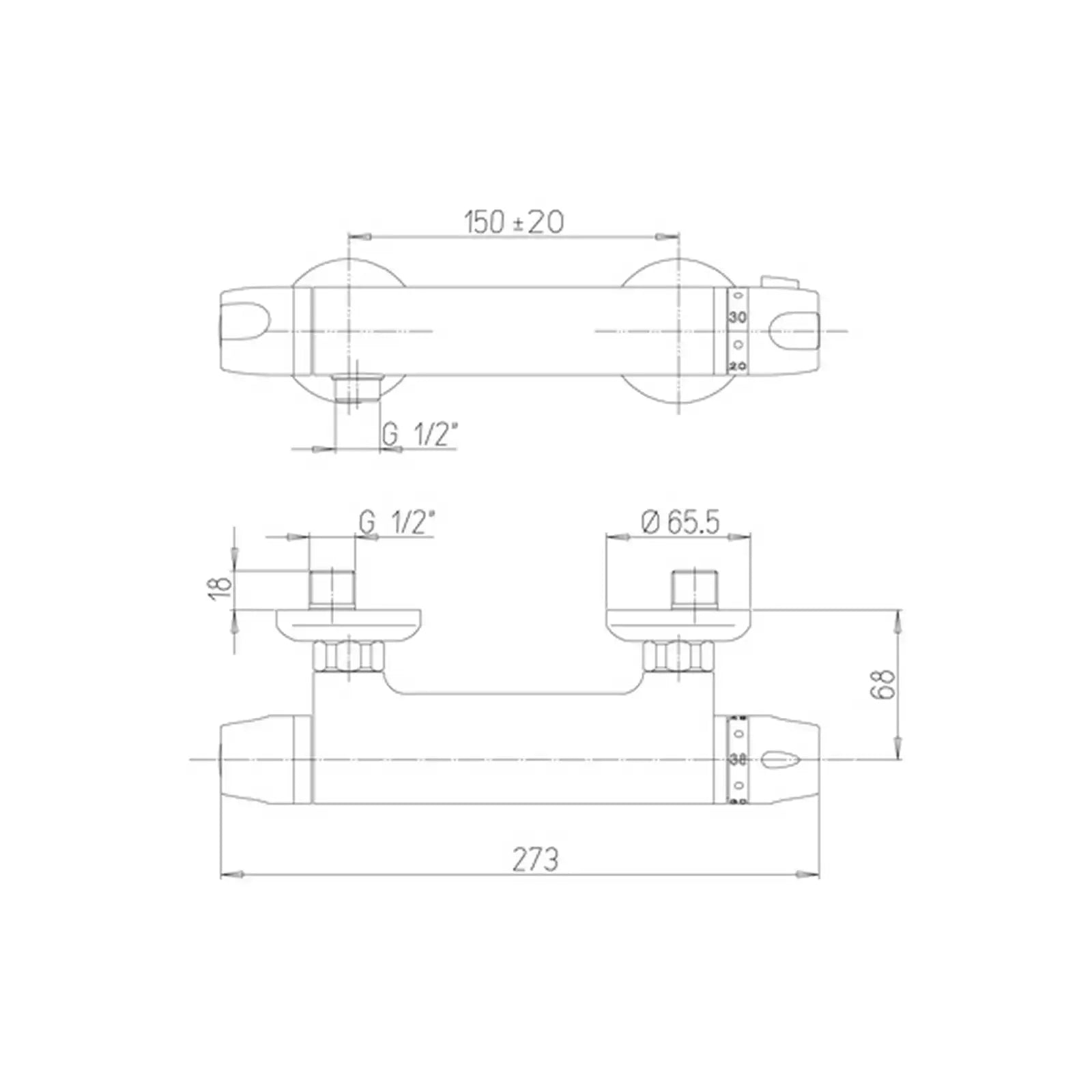 Painitech 2000 Chrome Thermostatic Shower Valve 2TCR511TH